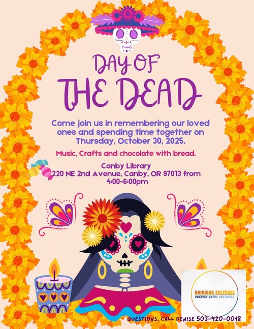 Flyer for Día de los muertos celebration