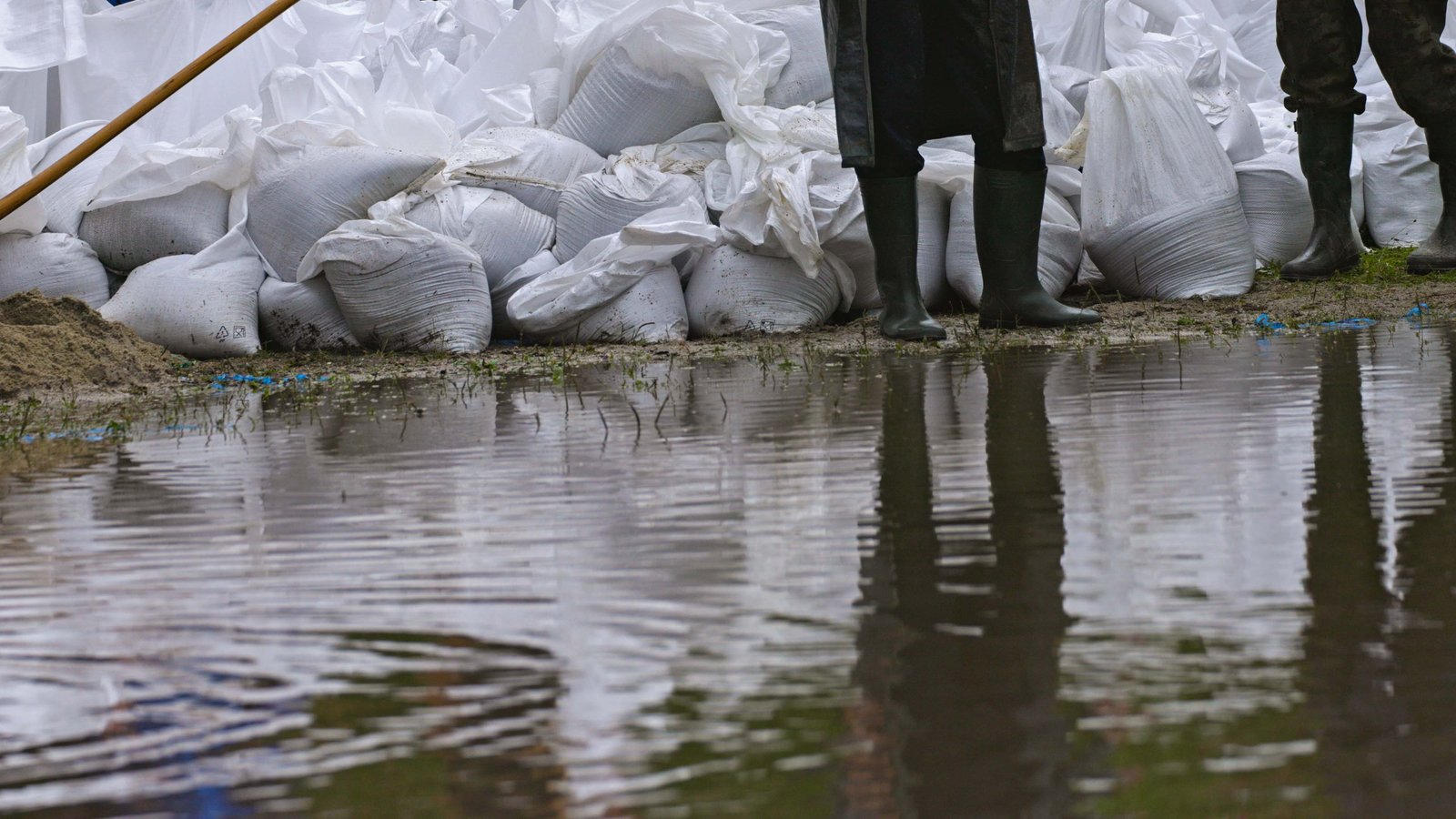 Sandbags in a flood