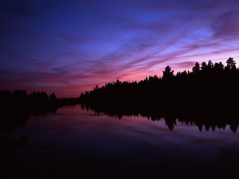 Lake at Sunriver, sunset