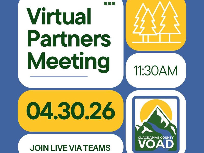 Clackamas County VOAD Virtual Partners meeting 4/30/26