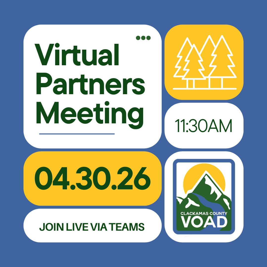 Clackamas County VOAD Virtual Partners meeting 4/30/26