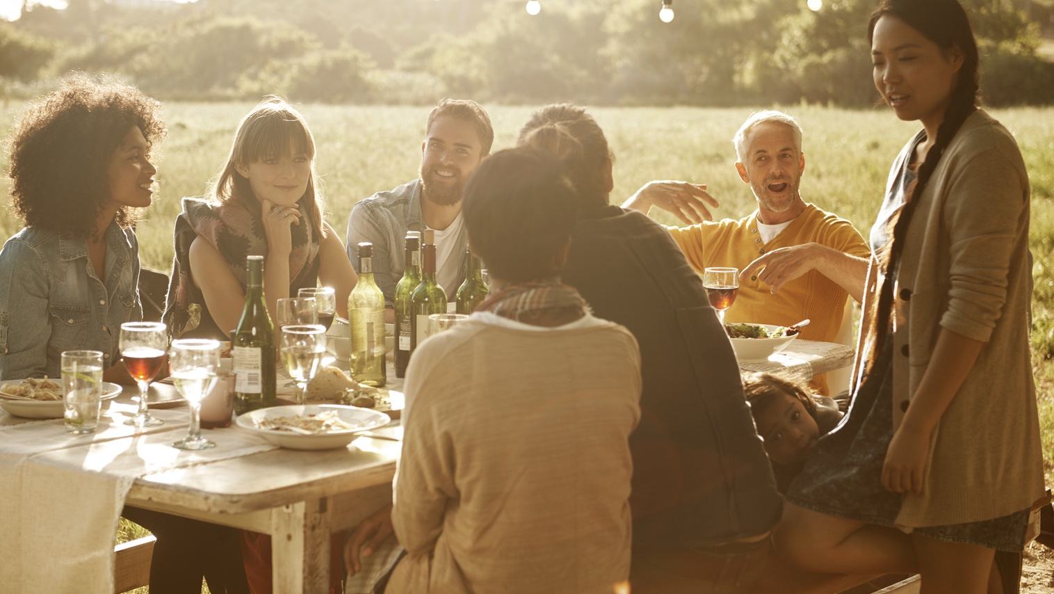 Group of people at an outdoor party