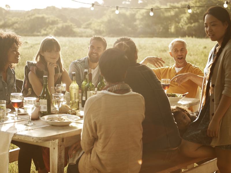 Group of people at an outdoor party