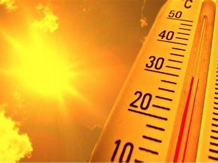 Illustration of a thermometer with climbing temperature