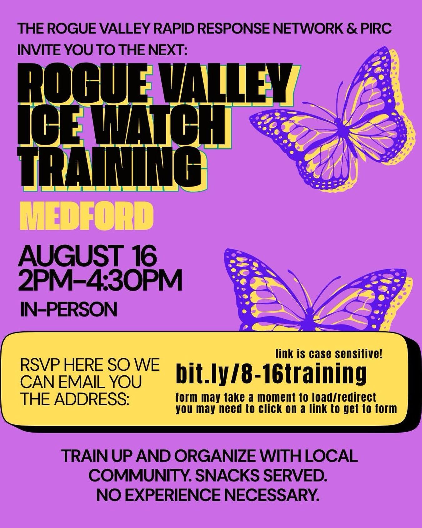 Rogue Valley ICE watch training